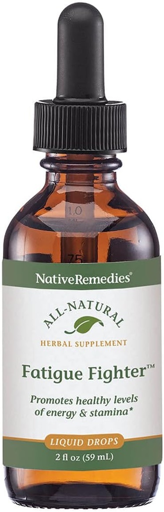 Remedios nativos Fatigue Fighter - All Natural Herbal Supplement for Energy Support, Stamina and Vitality - 59 mL