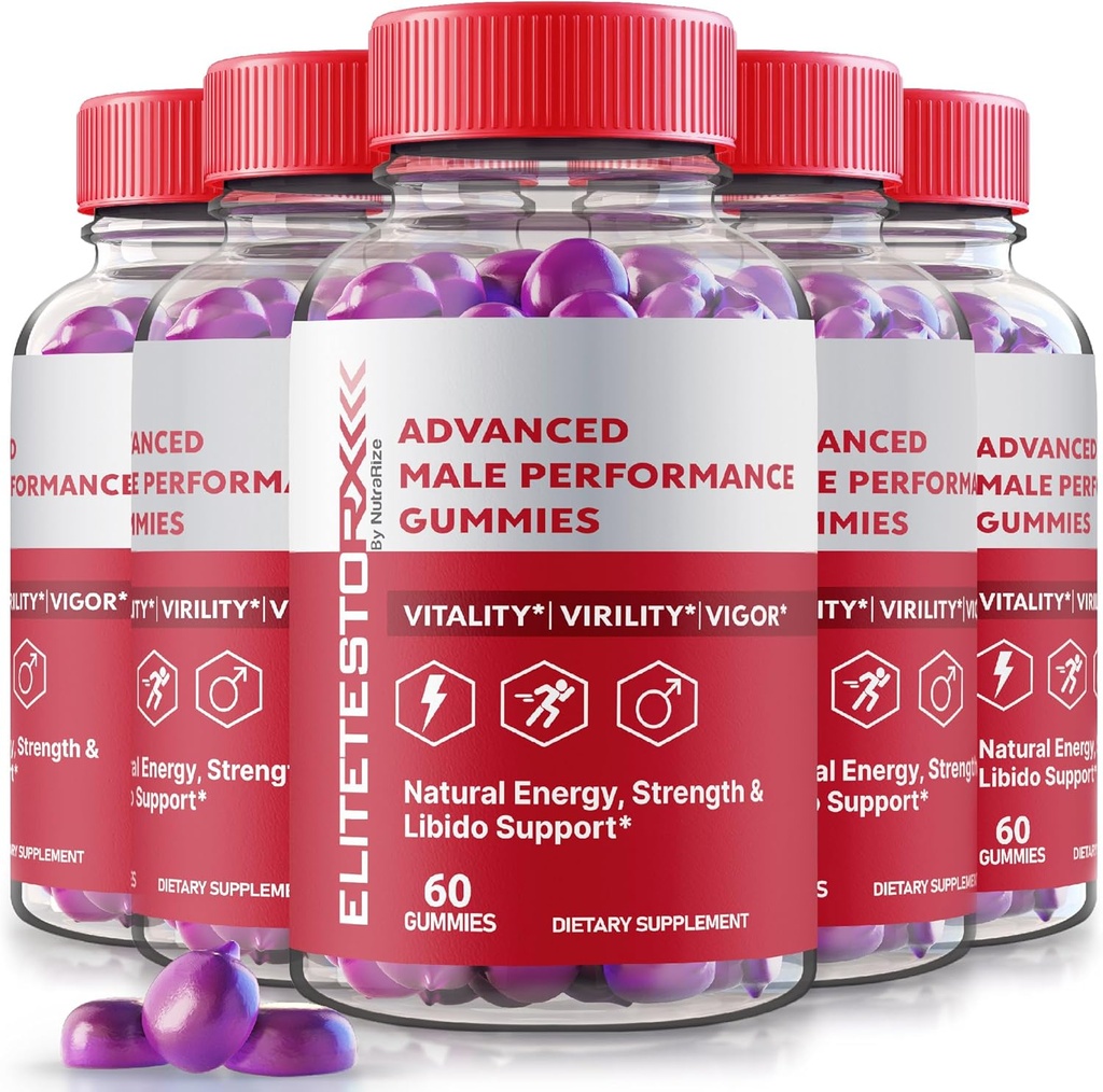 (5 Pack) Elite Testo Rx Gummies, All Natural Male Formula, Suplemento Premium para Hombres, EliteTesto Rx Pills for General Health, Elite TestoRx Gummy s, Official EliteTestoRx Reviews (300 Gummies)