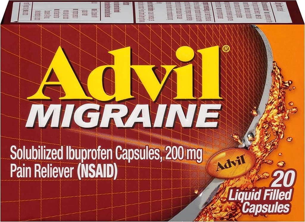 Advil Migraine Liquid Filled Capsules - 20 ct, Pack de 6