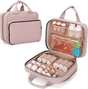 Damero Pill Bottle Organizer Bag, Travel Medicine Bag Organizer, Medicine Organizer and Storage for Pills, Vitamin, Fish Oil, Medical Supplements for Women and Men, Misty Rose