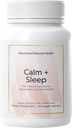 Nourished Natural - Calma + Capsules de sueño para el descanso profundo " Relajación con Ashwagandha, Chamomile, Extracto de cereza de Tarta, Pasionflower, L-theanine, " Magnesio - 60 cápsulas