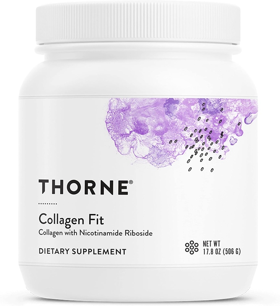 THORNE - Colagen Fit - Unflavored Collagen Peptides Polvo con Nicotinamide Riboside - 15g de Collagen Peptides y 14g Proteína por Serve - NSF Certificado para Deporte - 17.8 Oz - 30 Servimientos