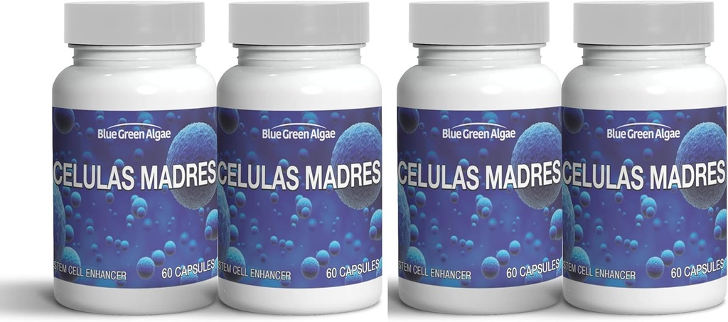 Celulas Madres- Stem Cell Supplement for Anti-Aging &amp; Longevity, Non-GMO, Gluten-Free, Vegetarian Capsules, 60 Count (4)
