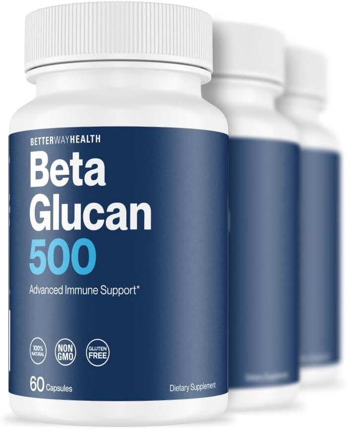 Better Way HealthTM - Advanced Immune Readiness - Highly Purified 1,3/1,6 Beta Glucan 500 - Clinically Tested Immune Defense - 500mg/60 Capsules (Pack of 3)