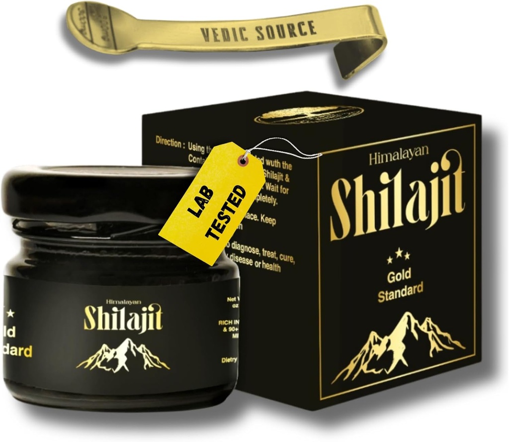 Resina de Shilajit Supremo Himalaya - Más alto grado, tradicionalmente hecho, no comercializado, rico en ácido fúlvico " 85+ Minerales, Shilajit para hombres y mujeres, fuente de lab-Tested, 2 meses