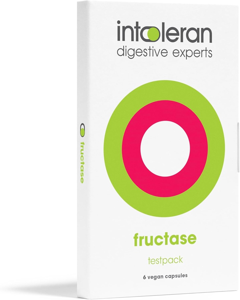 Intoleran Fructase Digestive Enzymes Testpack - 6 Capsules | Supplement for Fructose Intolerance | Enzymes to Help Digest Sugary Foods & Drinks (Fruit Sugar) | Fast Acting | Pure & Vegan | Low FODMAP