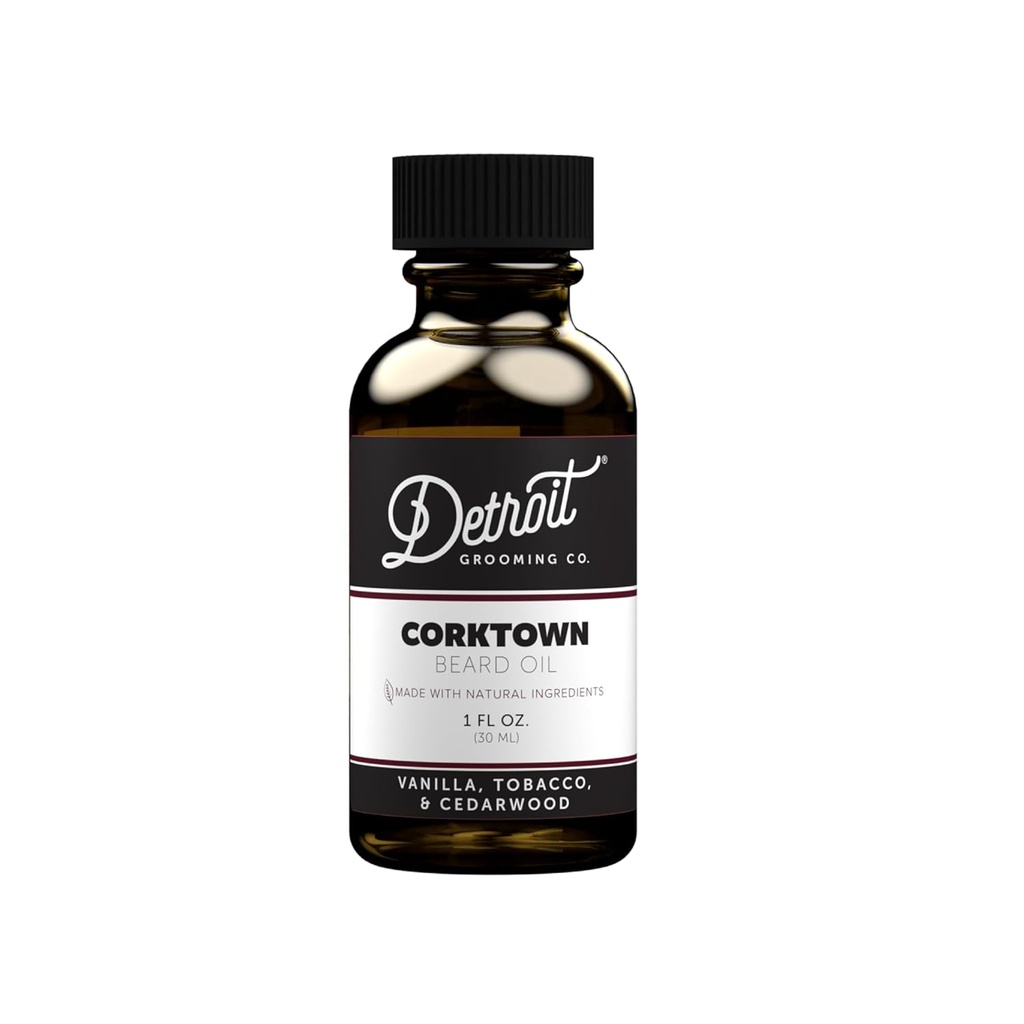 Detroit Grooming Beard Oil ← Fórmula de Nutrición con vitamina E • Corktown Scent (1 oz)