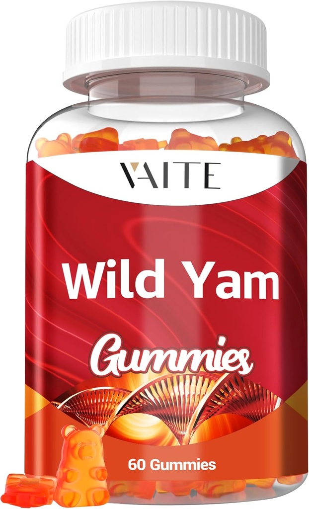 Wild Yam Root Gummies 1000mg – Dioscorea Villosa Herbal Supplement for Women – Menopause &amp; Hormonal Balance Support – Apoya la Bienestar de la Mujer – Non-GMO, Libre de gluten, Vegan – 60 Chewables