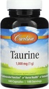 Carlson - Taurine, Free-Form Amino Acid, Support, Nerve Health & Muscle Function, 100 cápsulas