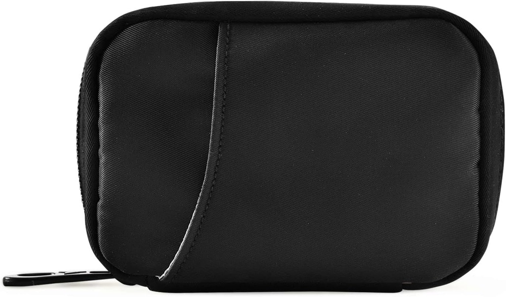 Pill Box 7 Day Pill Case Travel Pill Organizer Bag with Zipper Portable Weekly Case Compact Size for Vitamin Supplement Holder, Solid Color Negro