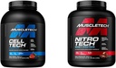 MuscleTech Creatine Monohydrate Powder Cell-Tech Creatine Powder & n Powder Nitro-Tech Whey Protein Isolate " Peptides peru Milk Chocolate, 4 libras (Pack of 1), 40 piezas