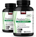 Factor de fuerza ProbioSlim Extra Strength, Suplemento Probiótico para Mujeres y Hombres con 30 Billones CFUs y Green Tea Extract for Gut Health Support, Bloating and Gas Relief, 120 Conde (Pack of 2)