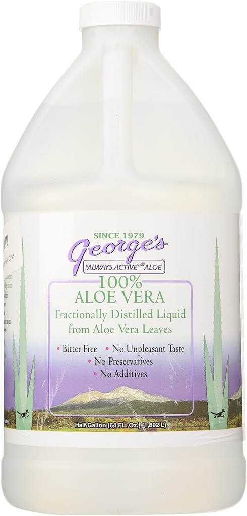 George's Aloe Vera Supplement Softgel, 64 Fluid Ounce, 100% Always Active Aloe Vera Liquid