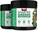 FORCE FACTOR Smarter Greens Superfoods Powder, 2-Pack, soporta la digestión y el rubor, la inmunidad y la energía, Greens Powder con Probióticos, Enzymes Digestivas, Antioxidantes y Fiber, 60 Servimientos