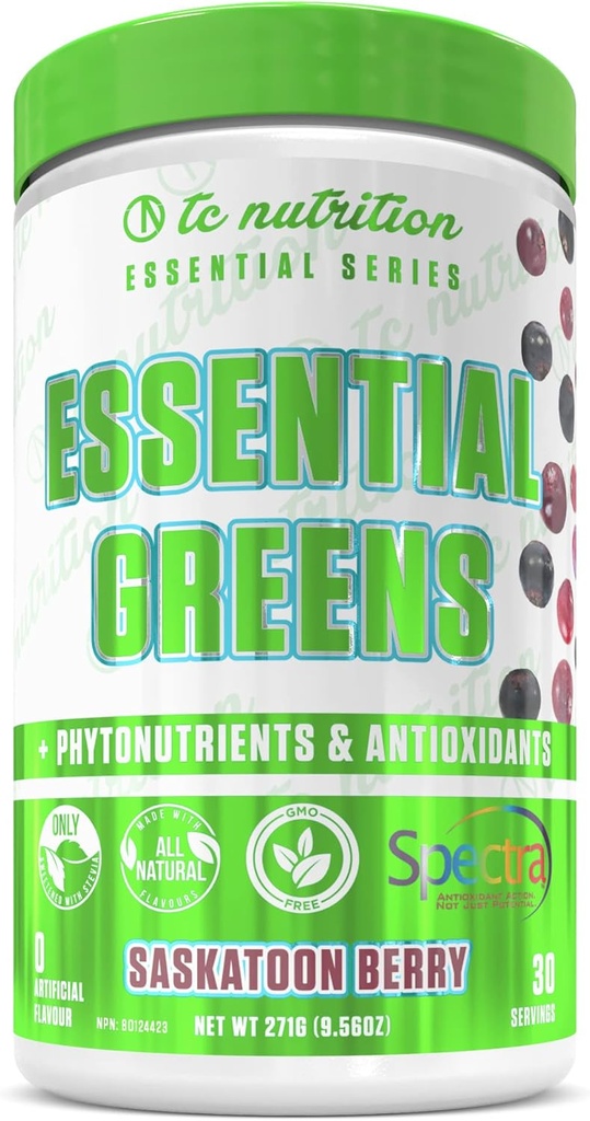 Esenciales Verdes Polvo Silencioso Optimize Health + Energía TENIDO Spectra, Orgánica Matcha, Spirulina, Más TENIDO Probióticos " Apoyo a la digestión, Antioxidantes ANTE Stevia Sweetened, Saskatoon Berry,30 Serv, Non-GMO, Vegan