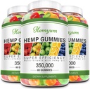 Ganchos de cáñamo 3 Packs Alta potencia Suplemento orgánico puro - con el extracto de aceite de cáñamo natural para el sueño, dolor, ansiedad Gummy Edibles Vegan, no GMO