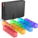 Compartimientos más profundos Organizador diario de píldoras AM Caja de píldoras medicinales, tenedor semanal de 7 días -Zzteck PU Cuero Travel Case Day Night Reminder dispensador de vitamina Holder Container