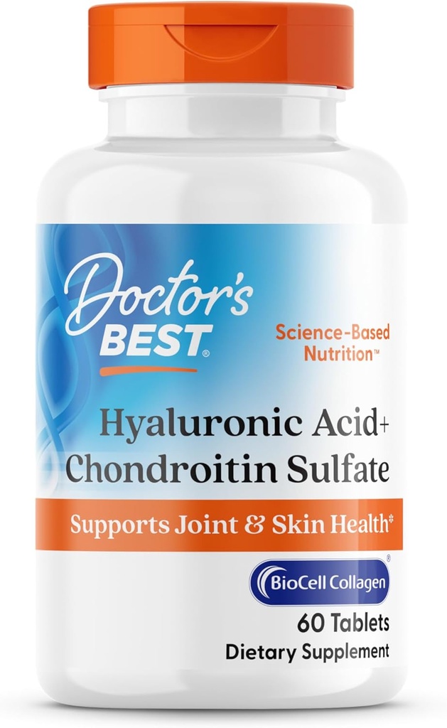 El mejor ácido hialurónico del médico con sulfato de condroitina, con BioCell Collagen, No GMO, Gluten Free, Soy Free, Joint Support