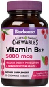 Bluebonnet Nutrition Earth Sweet Vitamin B12 5000 mcg Chewable Tablets, Soy-Free, Kosher Certified, Dairy-Free, Vegan, Raspberry Flavored, 30 Chewable Tablets, 30 Servings