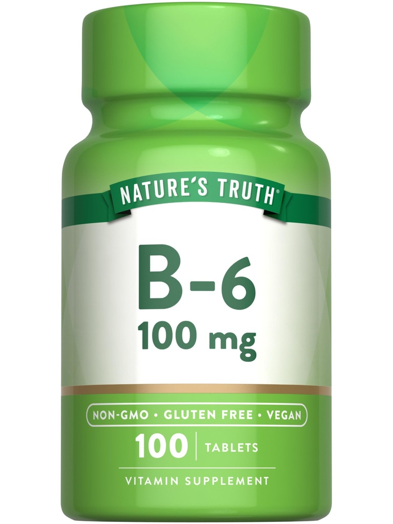 Nature's Truth B6 Vitamin | 100mg | 100 Tablets | Vegan, Non-GMO & Gluten Free Supplement