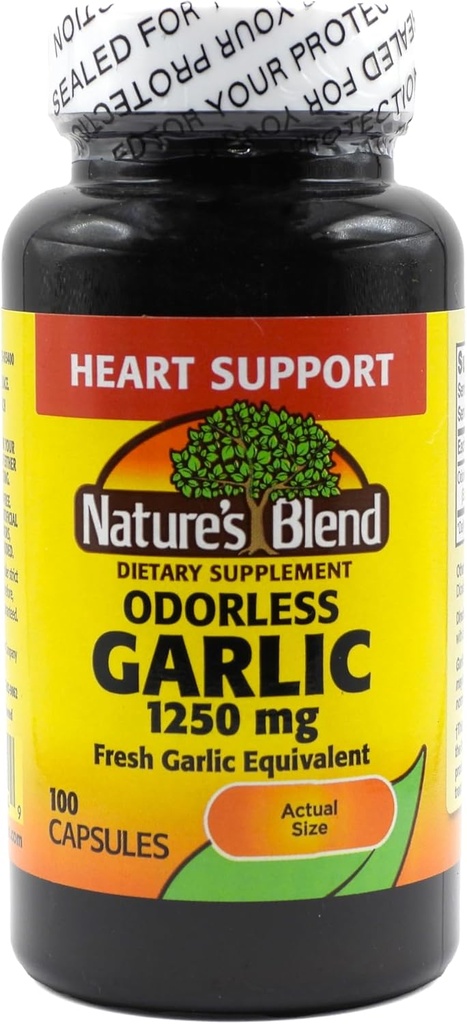 Ajo sin olor de la naturaleza 1,250 mg 100 cápsulas