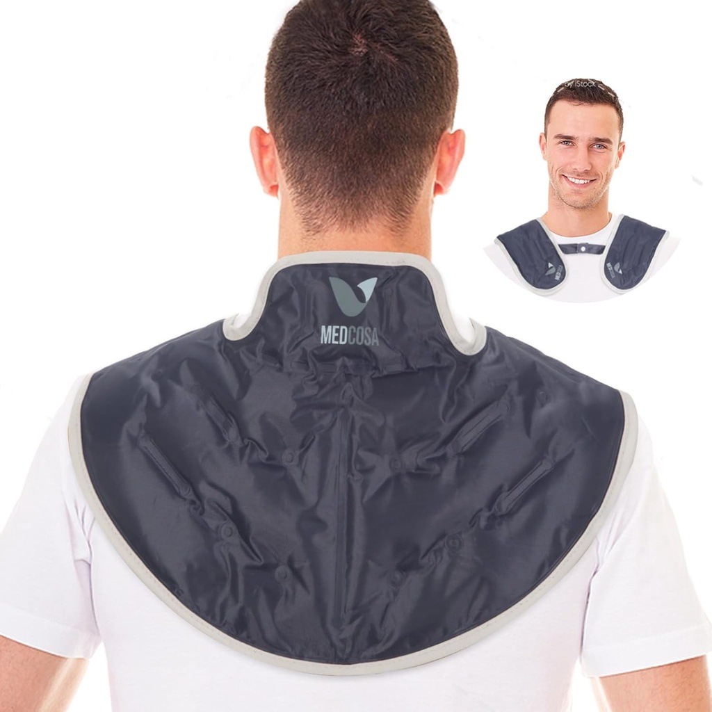 Medcosa Ice Pack para Neck " Hombro: Reutilizable caliente " , Compresss Gel Plush con Correa ajustable para Migraine, Muscle " Post-Workout Pain Relief