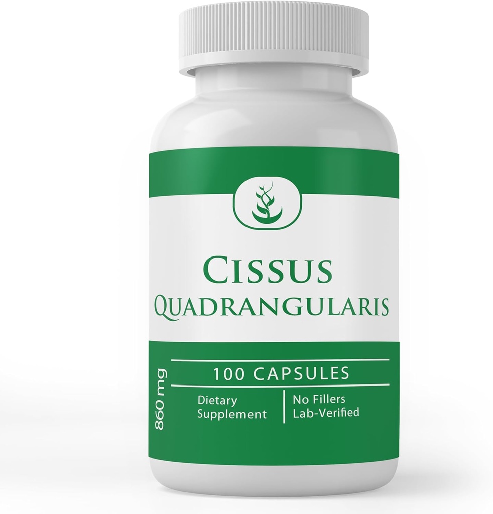 PURE ORIGINAL INGREDIENTES Cissus Quadrangularis, (100 cápsulas) Siempre puro, sin aditivos ni artillería, Lab Verified
