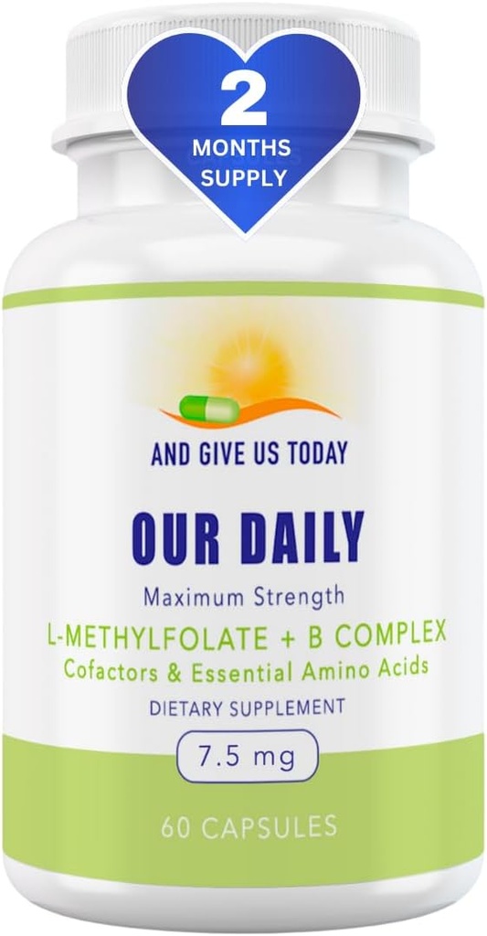 Nuestros Vites diarios L-Methylfolate B Complejo Cofactores " Aminoácidos esenciales (7.5mg) - Folato activo, Metilcobalamina de B12, B6 y Glycine - 60 Conde