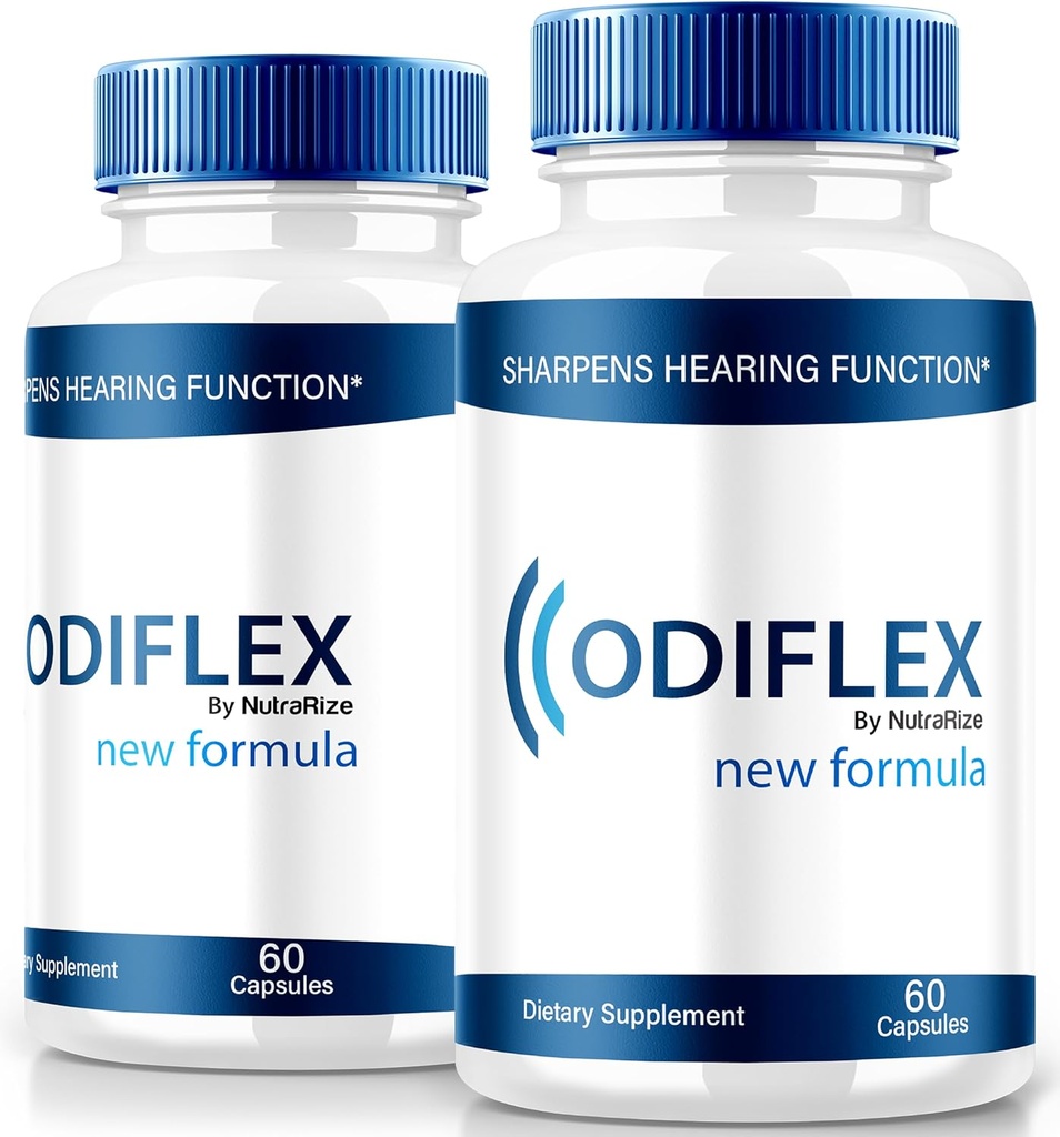 NutraRize (2 Pack) Odiflex Capsules, Premium Ear Health Formula, All-Natural Supplement to Protect The Inner Ear, Official Hearing Support Pills, Odi Flex Reviews (120 cápsulas)
