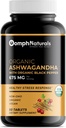 Ashwagandha orgánica 675 mg, 60 cápsulas veganos puro Ashwagandha orgánico Polvo y extracto de raíz