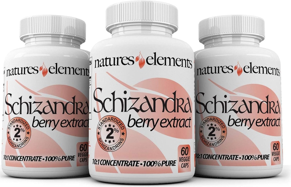 Schizandra Berry Extract – 3 Pack – 10:1 Concentrated Herbal Supplement – 1000mg Por Serving - Veggie Capsules – 60 Cuenta Cada – Non-GMO, 100% Puro – 1 Mes de Suministro