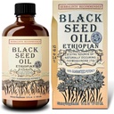Petróleo de semilla negra de Etiopía 16oz – Fuerza adicional 3x Timoquinone – 100% puro frío-Presed Nigella Sativa – Immune, Conjunto, Peluquero y Skin Support