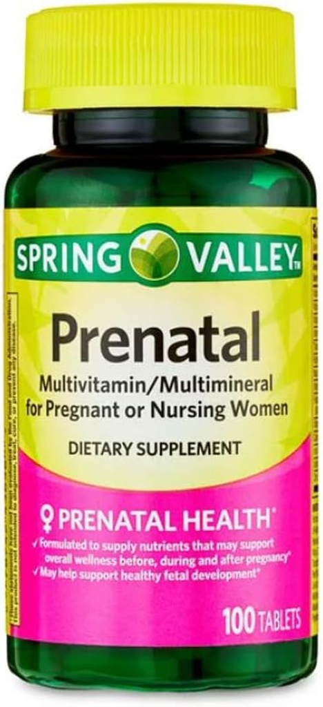 Multivitamina/Multimineral prenatal para embarazadas y enfermeros Suplemento dietético Tablas, 100 Cuentas