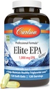 Carlson - Elite EPA Gems, 1000 mg EPA Fish Oil, Wild-Caught, Norwegian Fish Oil, Fuente sostenible, Ayuda a mantener niveles saludables de triglicéridos, 120 Softgels