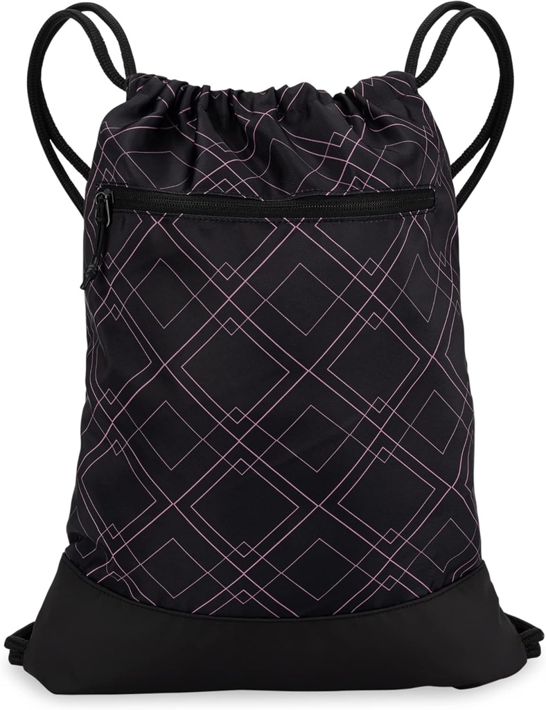 Bolsa de gimnasia para mujeres ← Durable Ligera Gym Cinch Mochila con diseños gráficos TEN Gran para el gimnasio y los deportes TEN Black/Rose - Geometric