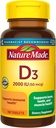 Natural Made Vitamina D3 2000 UI (50 mcg), Suplemento de vitamina D para el Hueso, Dientes, Musculo y Apoyo a la Salud Inmunitaria, 100 Tabletas, 100 Day Supply