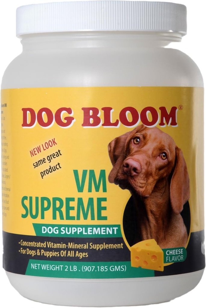 VM Supreme tención The Ultimate Vitamin &amp; Mineral Supplement for Dogs ← Real Cheese Flavor tención (32 oz. (2 lbs.))