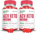 Laboratorios justificados (2 Pack Simpli Health Keto ACV Gummies Advanced Formula 1000MG Apple Sider Vinegar Formulado con Pomegranate Beet Juice Powder B12 Vegan Non GMO 120 Gummys