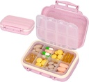 NatureTouch Organizador de píldoras Semanal, 8 Compartimientos Material de Grado de Alimentos Caja de Pill con BPA Gratis para Medicina, Suplemento, Vitamina, Aceite de pescado, Rosa