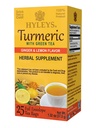 Hyleys Ginger Turmeric Tea Lemon Flavor - 25 Tea Bags (12 Pack - 300 Tea Bags Total) - Wellness Herbal Supplement Green Tea