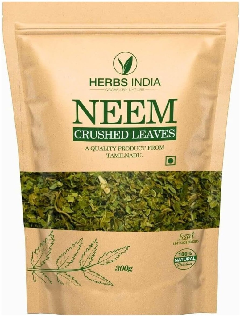 Neem Leaves Crushed (No Powder), Good to Make Fresh Neem Leaf Tea 300 Grams (10.6 Oz), Herbal Supplements - HerbsIndia