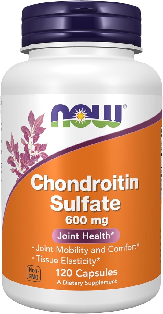 AHORA Alimentos Suplementos, Condroitina Sulfato 600 mg (a Glycosaminoglycan), Salud Conjunta*, 120 cápsulas