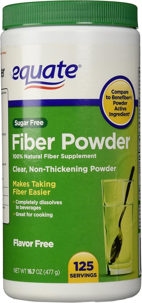 Powder de fibra equivalente Soluble claro - 125 Servimientos, 16.7 oz (1)