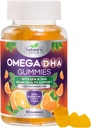Omega 3 Fish Oil Gummies - Triple Strength Omega3 Gummy - DHA & EPA Fatty Acids for Heart Health, Joint & Brain Support, Nature's High Absorption Omega Fish Oil Supplement, Orange Flavor- 60 Gummies