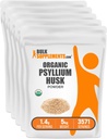 BulkSupplements.com Orgánica Psyllium Husk Powder - Psyllium Husk Polvo para Hornear, Suplemento de fibra - Gluten Gratis, 1.4g por Serving, 1kg (2,2 libras) (Pack de 5)