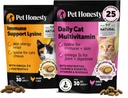 Cat Multivitamins + Immune Support Lysine Dual Texture Chew Supplement Bundle - Supports General Immune Health, Joints, Skin & Coat, and Cat Alergy Relief - Sneezing, Runny Nose