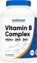 Complejo de vitamina B Nutricost 462mg, 240 cápsulas - con vitamina C - Complejo de energía