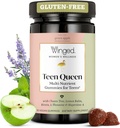 Winged Wellness Multivitamin Gummies for Teen Girls - Vitaminas Adolescentes para el Mood &amp; Hormonal Health - Vegan Gummy Suplemento con Chaste Tree, Lemon Balm, L-Theanine, Probiotics & Biotin - 50 Gummies