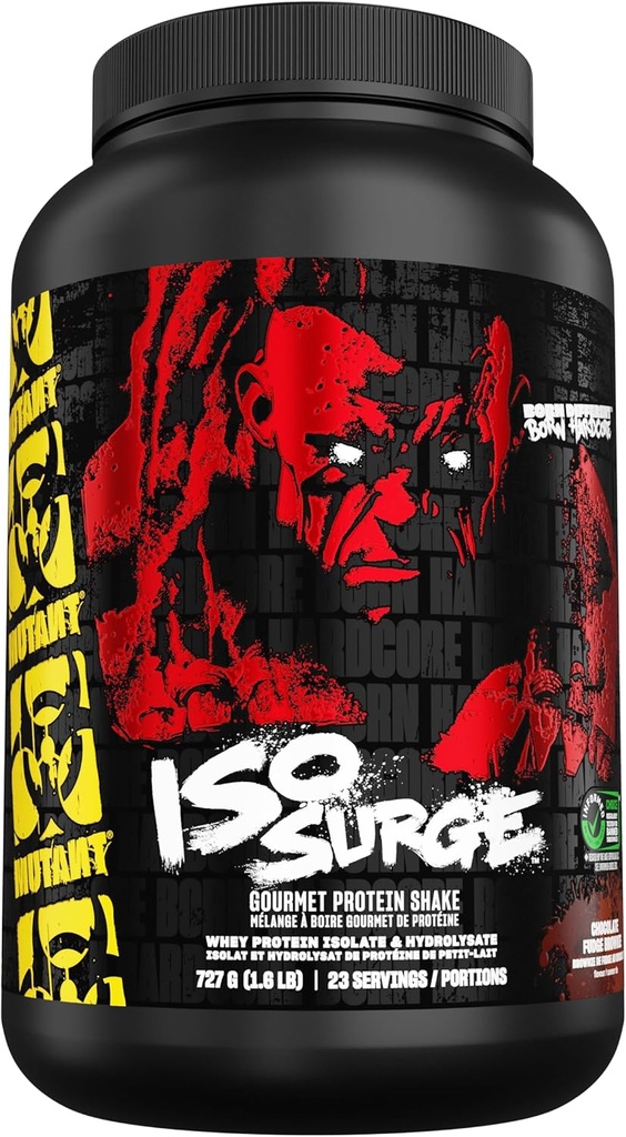 Mutant ISO Surge Whey Protein Powder Actúa rápido para ayudar a recuperar, construir músculo, a granel y fuerza, 1.6 lb - Chocolate Fudge Brownie