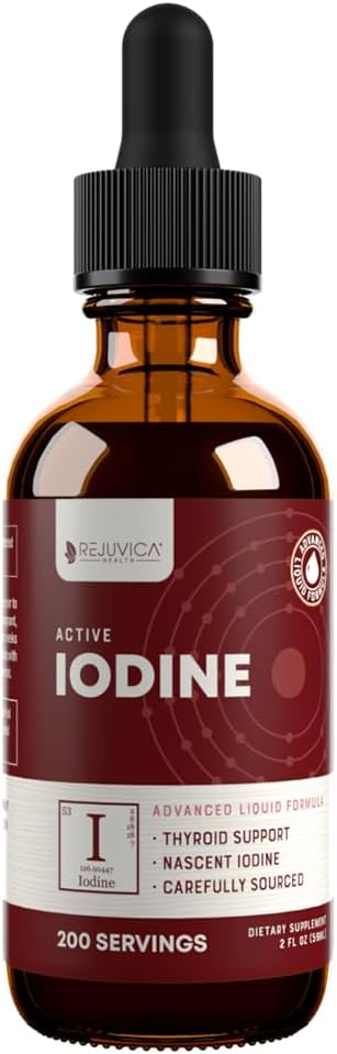 Iodine activo - Nascent Iodine Drops - Entrega líquida para una mejor absorción - Supports Healthy Energy, Vitality, " Iodine Levels